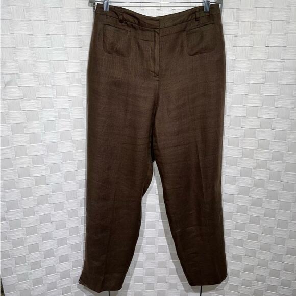 Talbots Women's Pure Irish Linen Striaght Leg Trousers Size 14 Boho Lagenlook - Picture 6 of 9